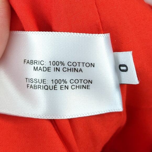 Proenza Schouler White Label Red Orange The Poplin Apron Dress Size 0 - Picture 7 of 9